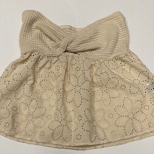 Shein Cream Crochet Lace Tube Top, Size Small